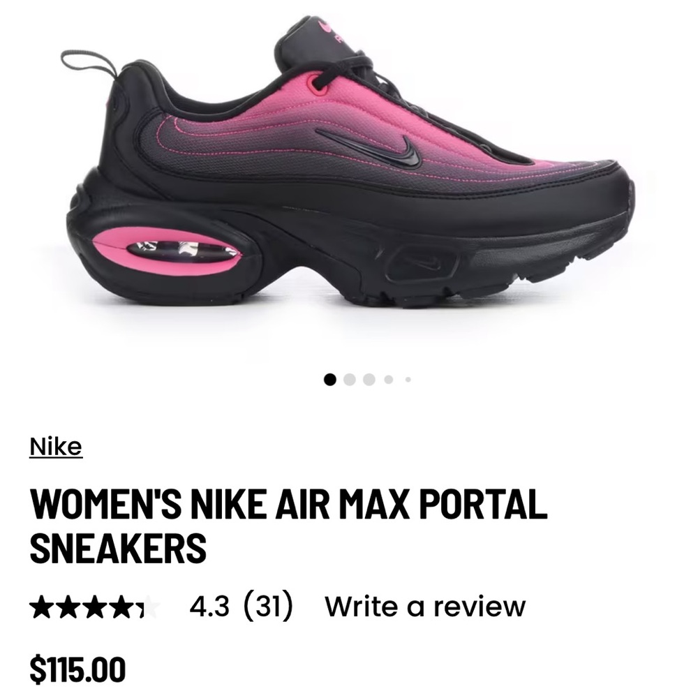 Nike Women's Air Max Portal Sneakers - Black and Pink